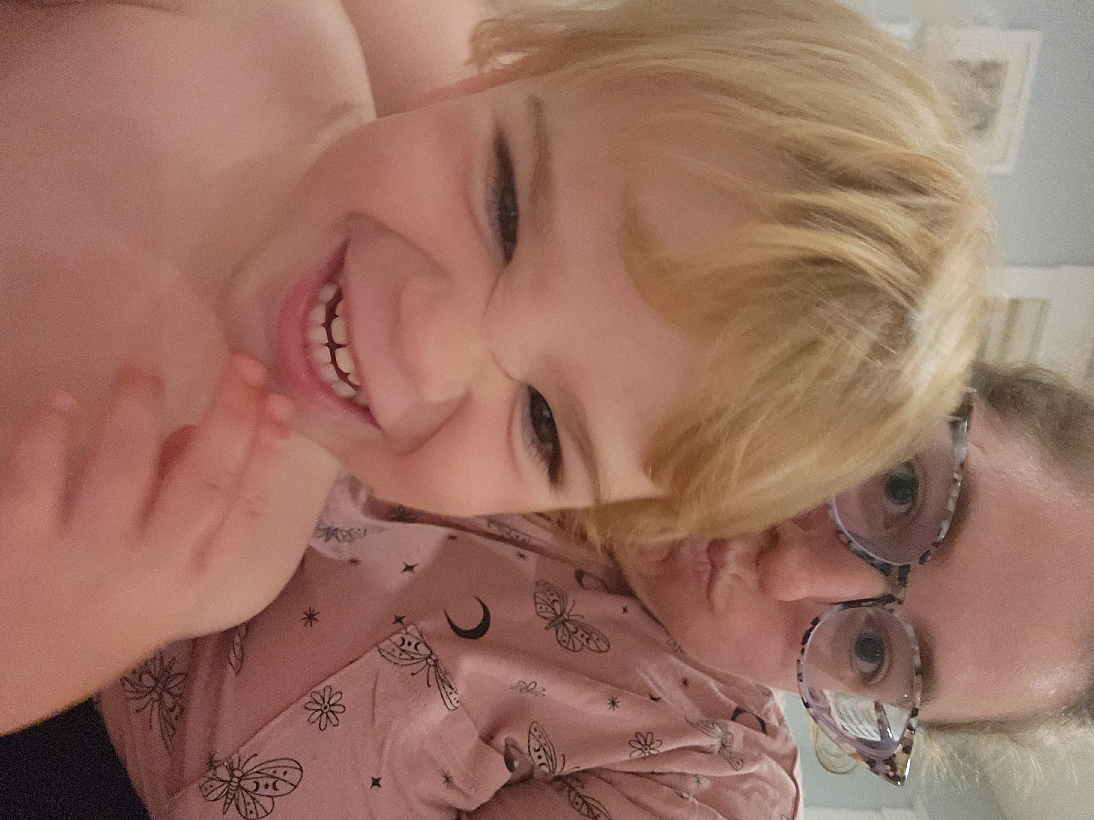 Happy caregiving moment